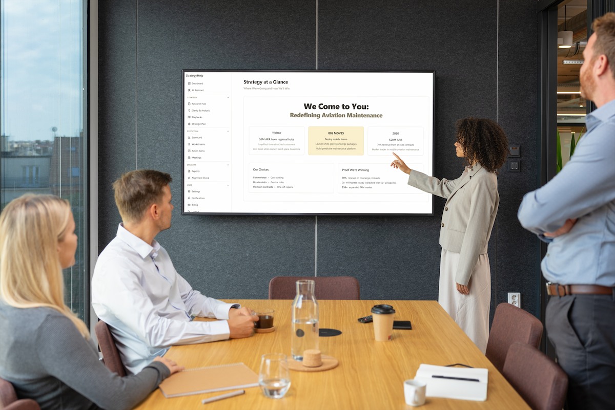Strategy consulting and software platform dashboard
